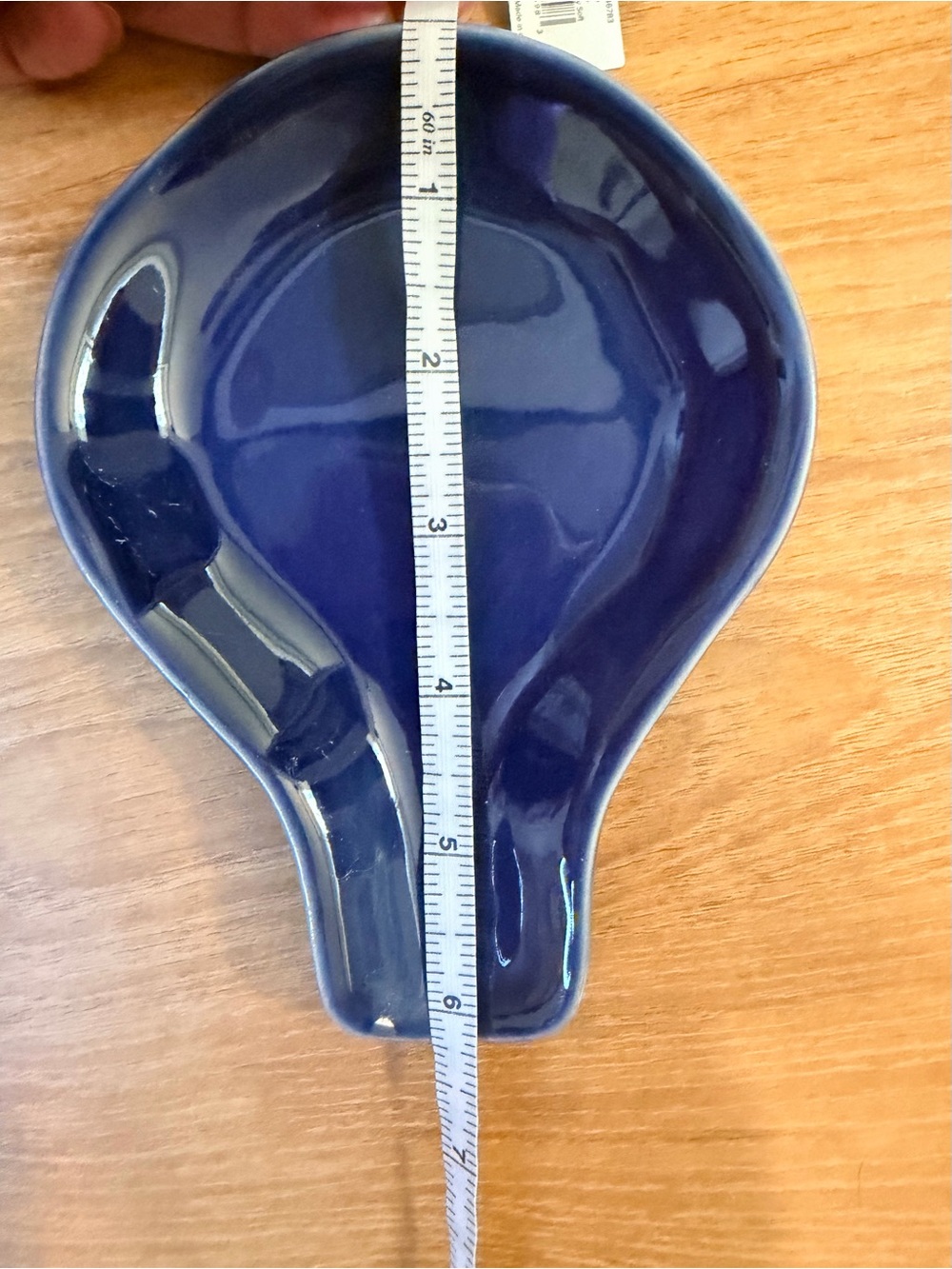 Crate & Barrel Navy Blue Ceramic Spoon Rest Holder Classic Clean Design - Picture 8 of 9